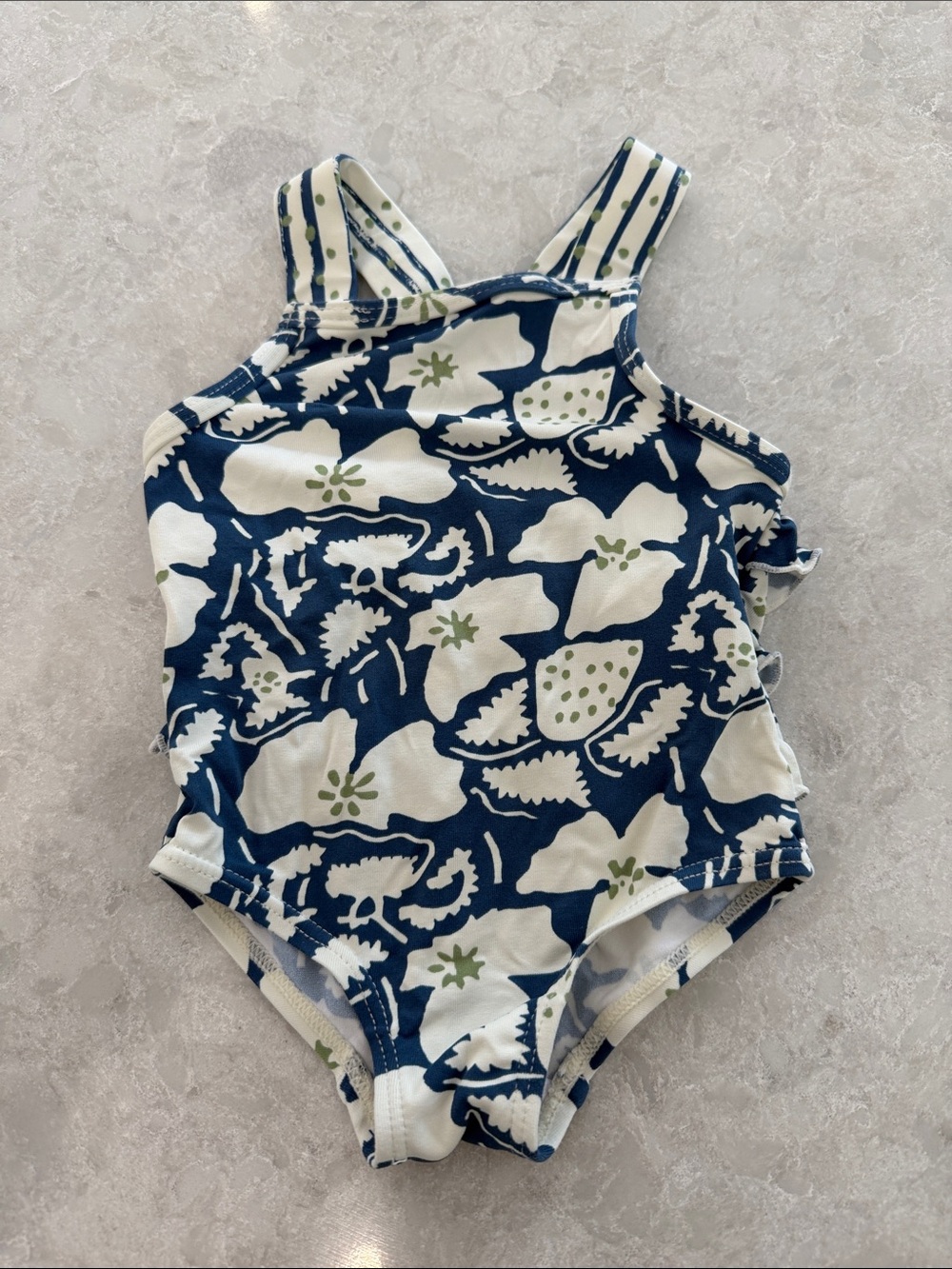 Stella McCartney Navy Blue Floral baby One-Piece Swimsuit